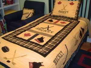 Hockey Quilt, a warm feeling Quilt for the cottage