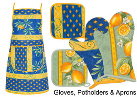 provencal gloves, potholders and aprons.