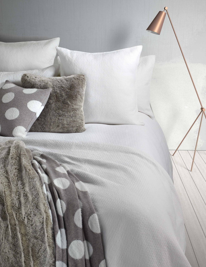 Graphic, a white Coverlet Bedding collection from Brunelli