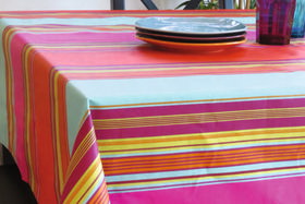 Adour multicolor 100% cotton coated tablecloth.