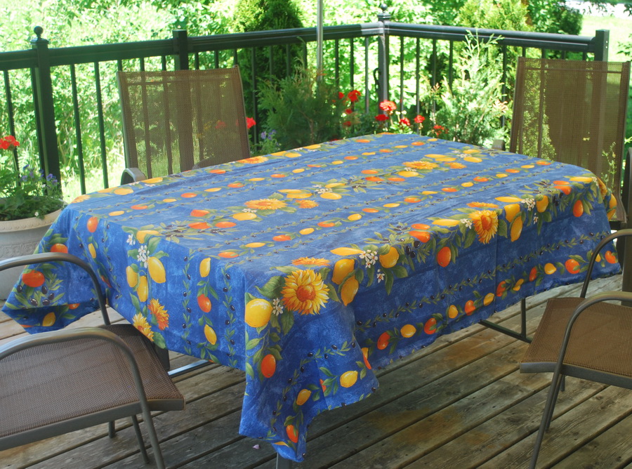 Image for Agrumes blue Tablecloth