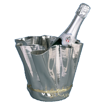 Handcrafted champagne bucket pewter