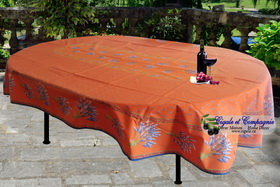 Lavender orange tablecloth