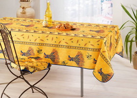 Bouquet de blé jaune rectangular provencal tablecloth in polyester