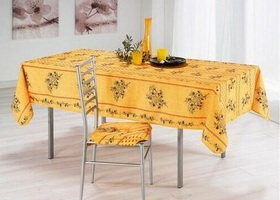Olivou jaune vert rectangular provencal tablecloth in polyester