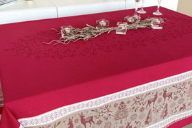 Tablecloth Jacquard Vars cardinal