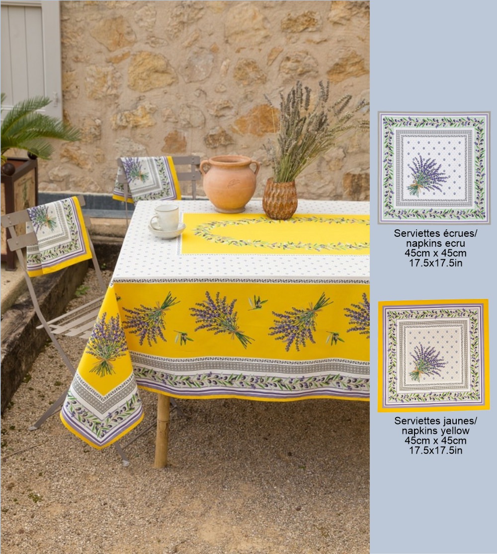 Image for Lauris yellow coated tablecloth in rectangular dimension
